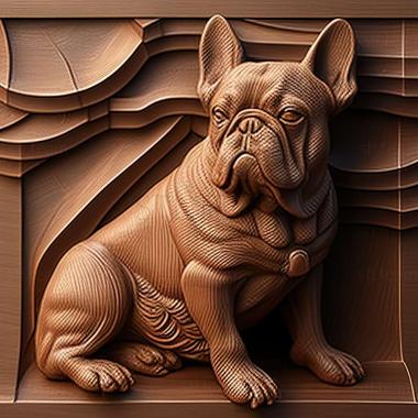 3D model French Bulldog dog (STL)